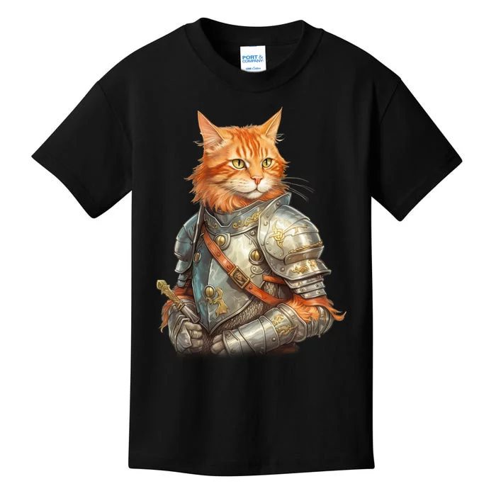 Feline Knight Templar The Crusader Cat Kids T-Shirt