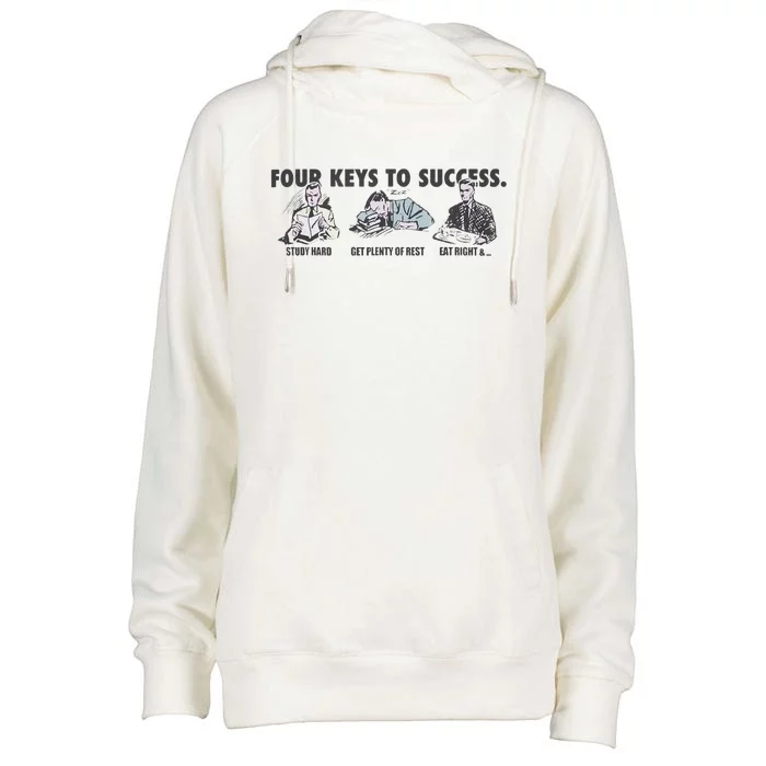 Four Keys To Success Womens Funnel Neck Pullover Hood