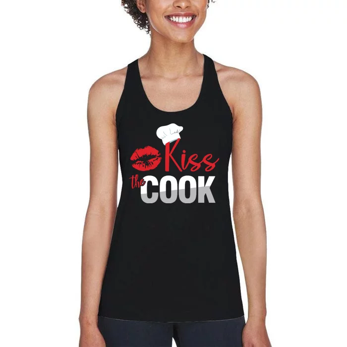 Funny Kiss The Culinary Chef Cook Baker Gift Women's Racerback Tank