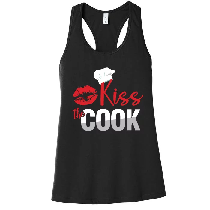 Funny Kiss The Culinary Chef Cook Baker Gift Women's Racerback Tank