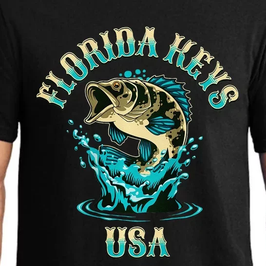 Florida Keys Usa Fishing Design On Front And Back Pajama Set