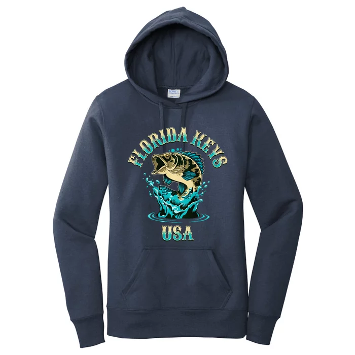 Florida Keys Usa Fishing Design On Front And Back Women's Pullover Hoodie