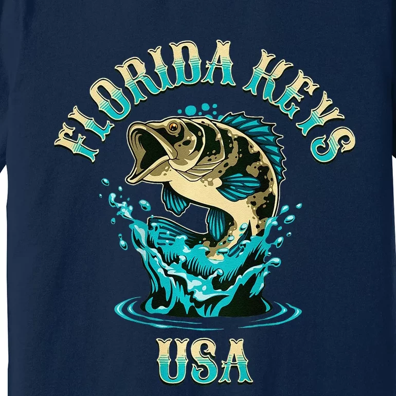 Florida Keys Usa Fishing Design On Front And Back Premium T-Shirt