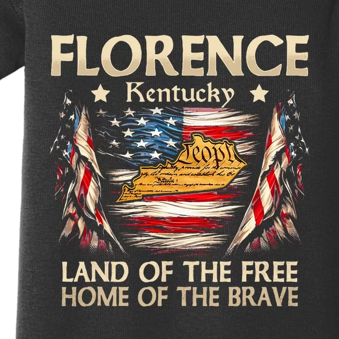 Florence Kentucky Usa Flag 4th Of July Baby Bodysuit