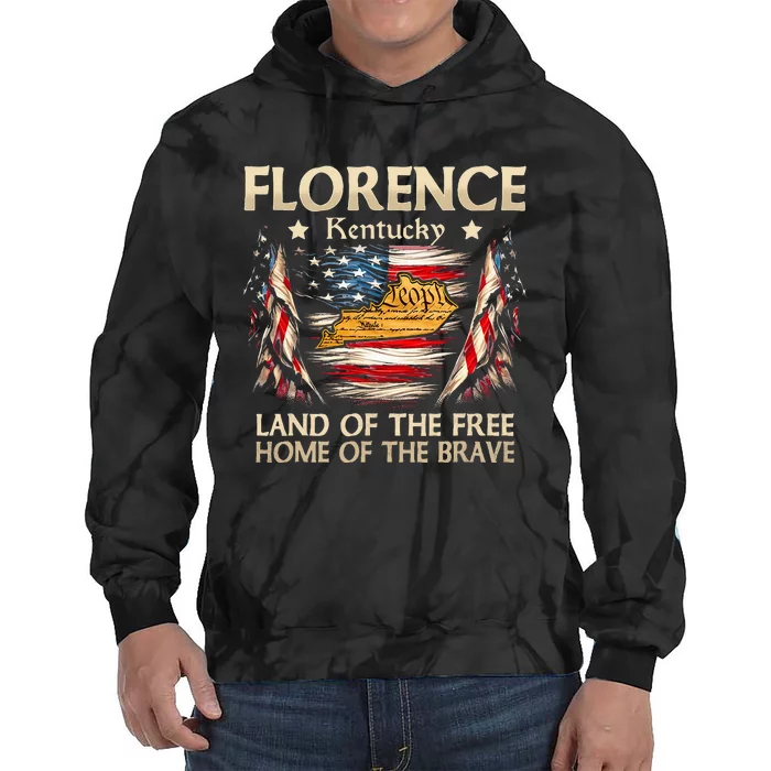 Florence Kentucky Usa Flag 4th Of July Tie Dye Hoodie