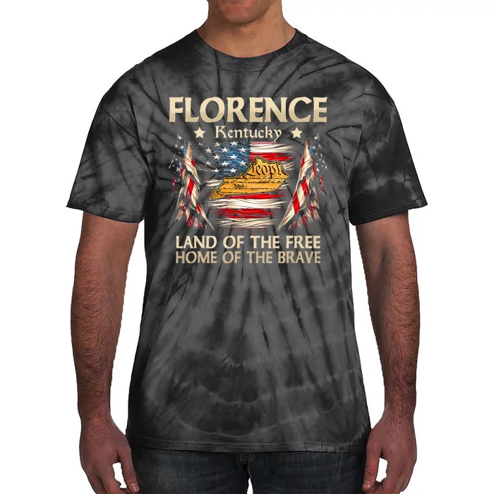 Florence Kentucky Usa Flag 4th Of July Tie-Dye T-Shirt