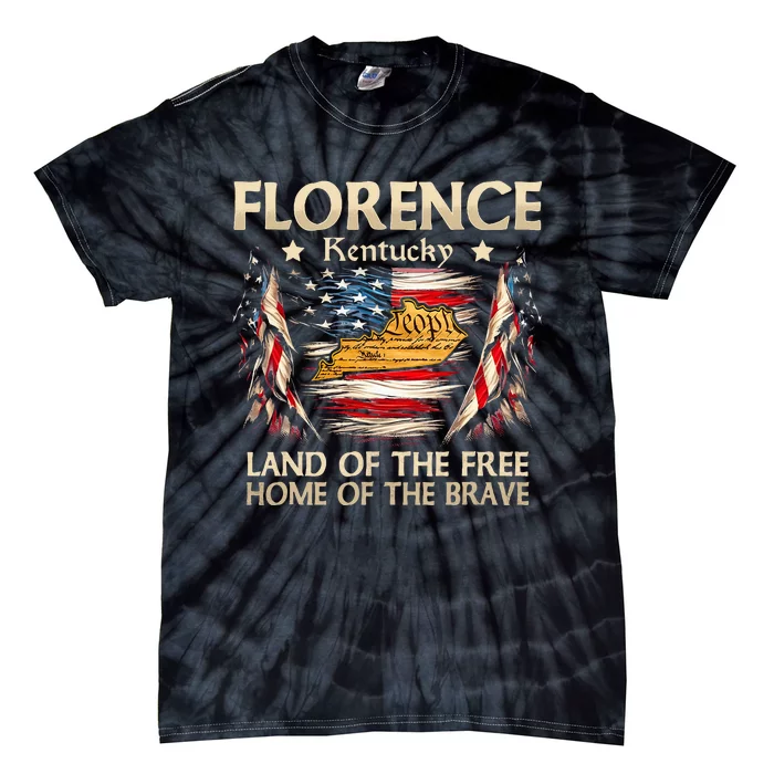 Florence Kentucky Usa Flag 4th Of July Tie-Dye T-Shirt