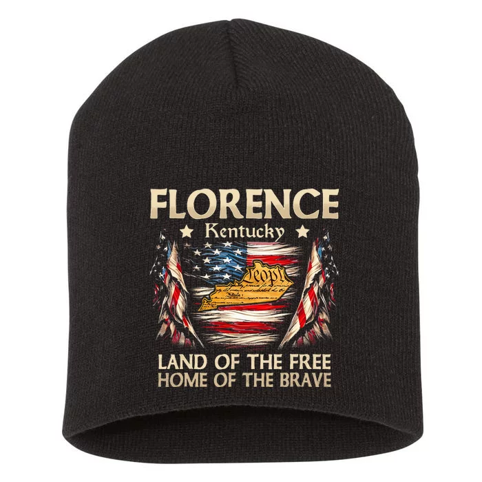 Florence Kentucky Usa Flag 4th Of July Short Acrylic Beanie