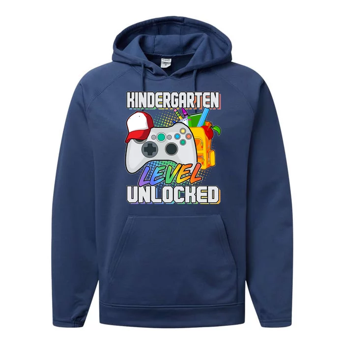 Funny Kindergarten Unlocked Video Gamer Performance Fleece Hoodie