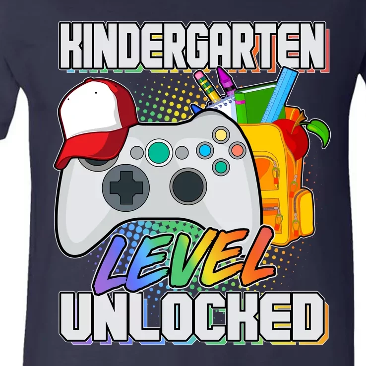 Funny Kindergarten Unlocked Video Gamer V-Neck T-Shirt