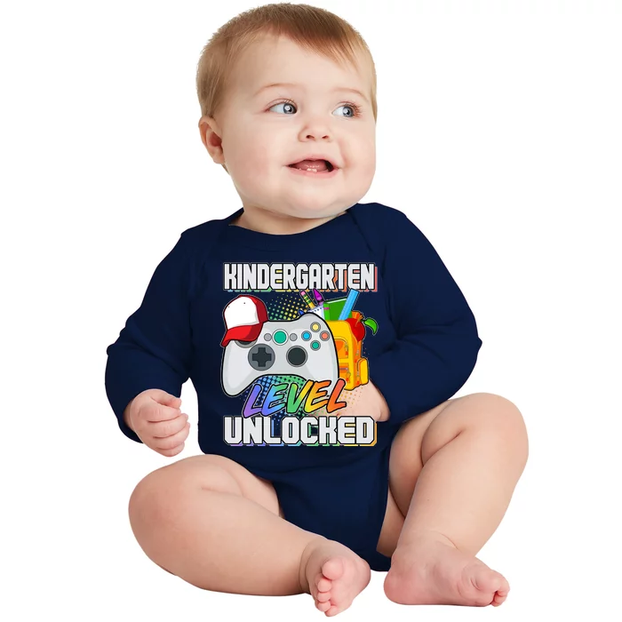 Funny Kindergarten Unlocked Video Gamer Baby Long Sleeve Bodysuit