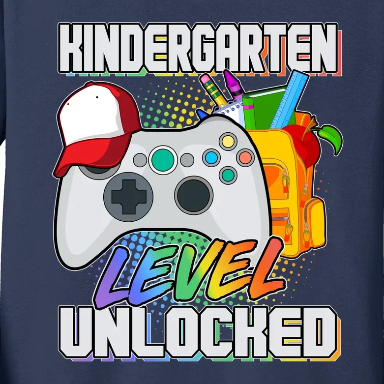 Funny Kindergarten Unlocked Video Gamer Kids Long Sleeve Shirt