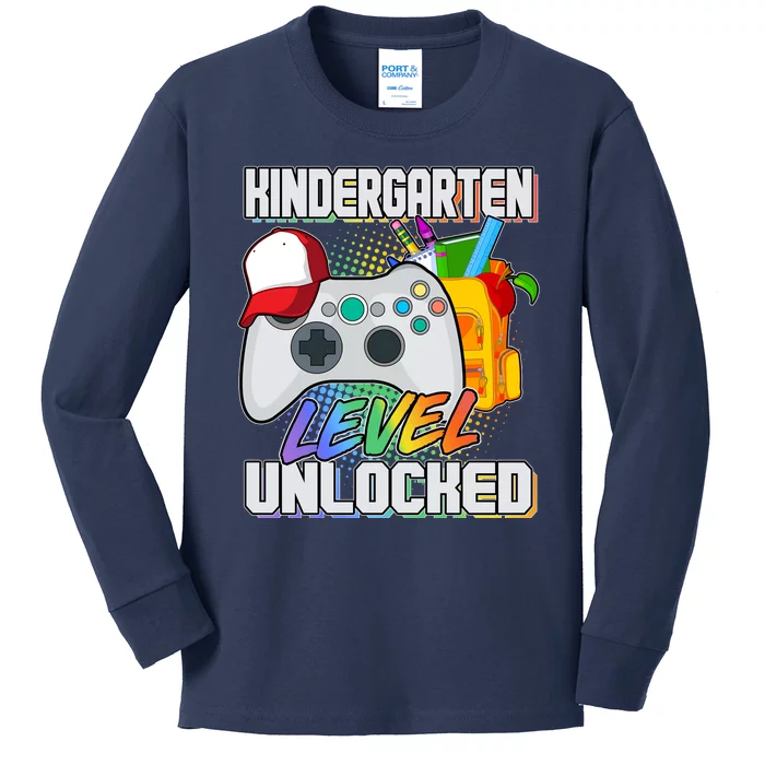 Funny Kindergarten Unlocked Video Gamer Kids Long Sleeve Shirt