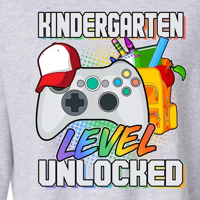 Funny Kindergarten Unlocked Video Gamer Cropped Pullover Crew