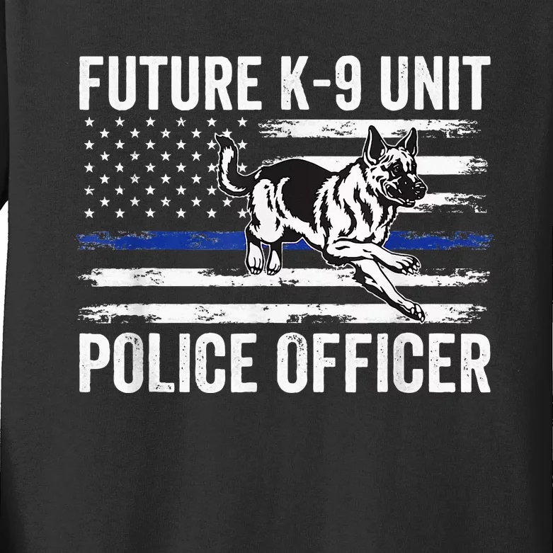 Future K9 Unit Police Officer Proud Law Enforcement Kids Long Sleeve Shirt