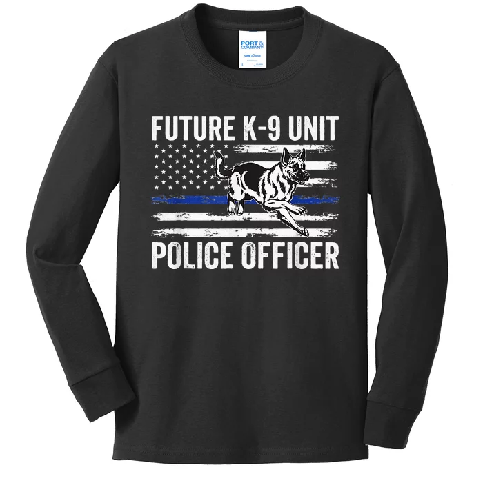 Future K9 Unit Police Officer Proud Law Enforcement Kids Long Sleeve Shirt