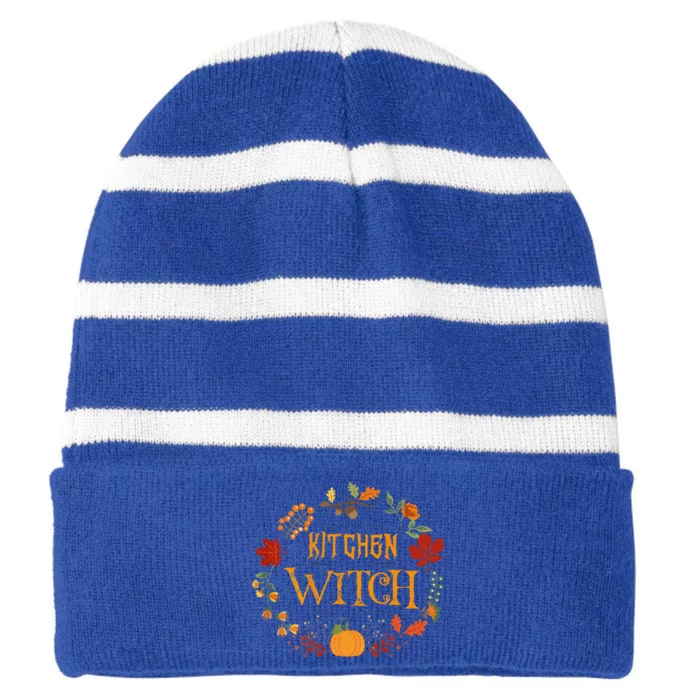 Fun Kitchen Witch Halloween Great Gift Idea Striped Beanie with Solid Band