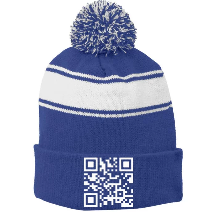 Fuc K You Q R Code Stripe Pom Pom Beanie