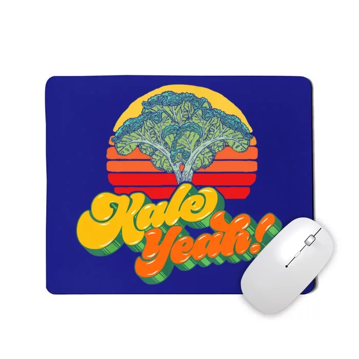 Funny Kale Yeah Gift Funny Vegetable Vintage Retro 80s Sunset Garden Gift Mousepad