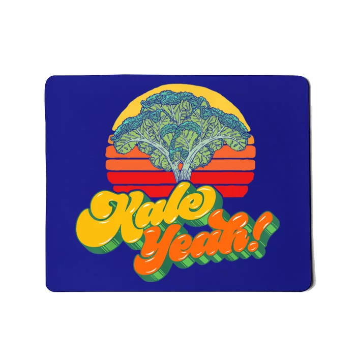 Funny Kale Yeah Gift Funny Vegetable Vintage Retro 80s Sunset Garden Gift Mousepad