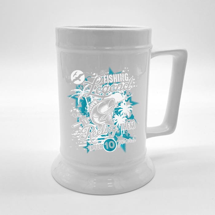 Fishing Legend 10th Birthday Fishing Front & Back Beer Stein