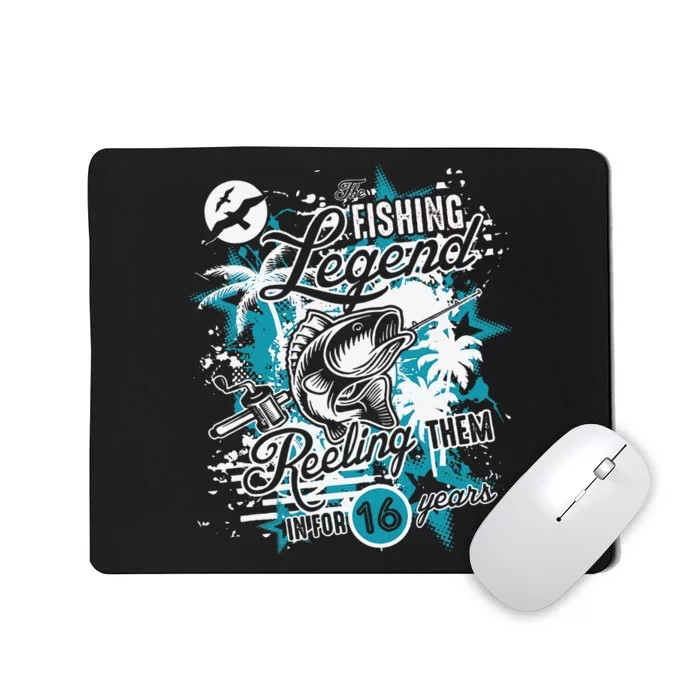 Fishing Legend 16th Birthday Fishing Mousepad