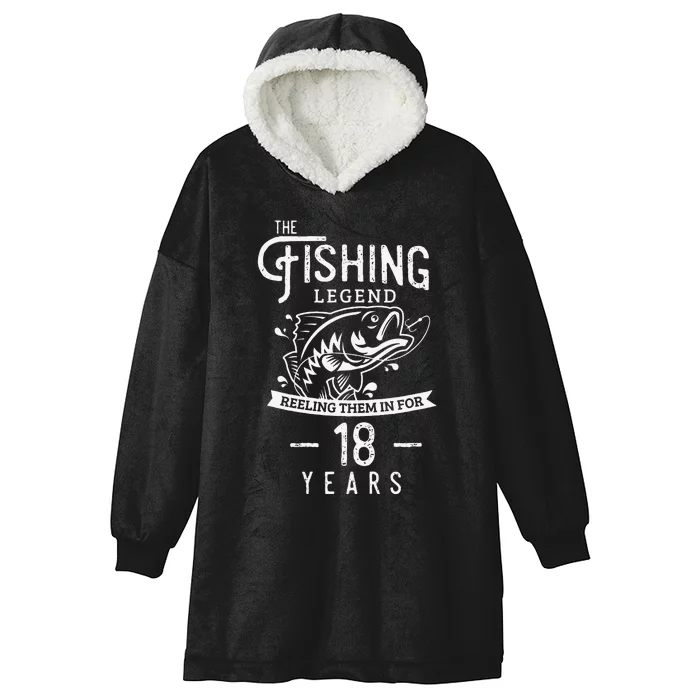 Fishing Legend 18 Years Old Birthday Gift For Fisherman Hooded Wearable Blanket