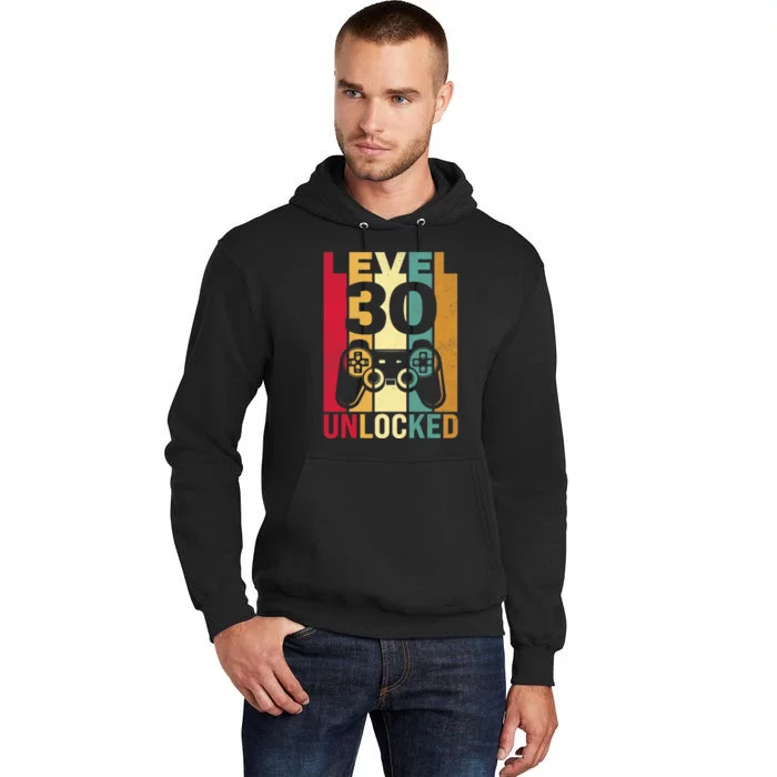 Funny Level 30 Unlocked Him Men BDay Turning 30th Birthday Tall Hoodie