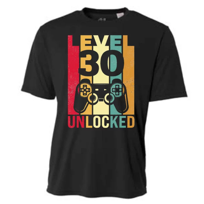 Funny Level 30 Unlocked Him BDay Turning 30th Birthday Cooling Performance Crew T-Shirt