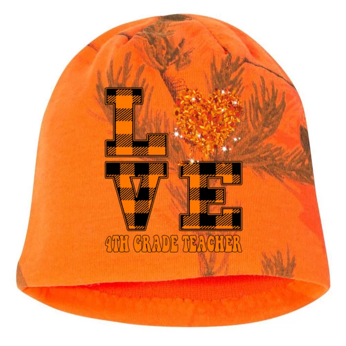 Fall Love 4th Grade Teacher Autumn 2024 Kati - Camo Knit Beanie