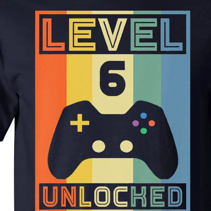 Funny Level 6 Unlocked Video Gamer 5th Birthday Gaming Gift Tall T-Shirt