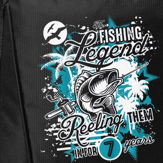 Fishing Legend 7th Birthday Fishing City Backpack