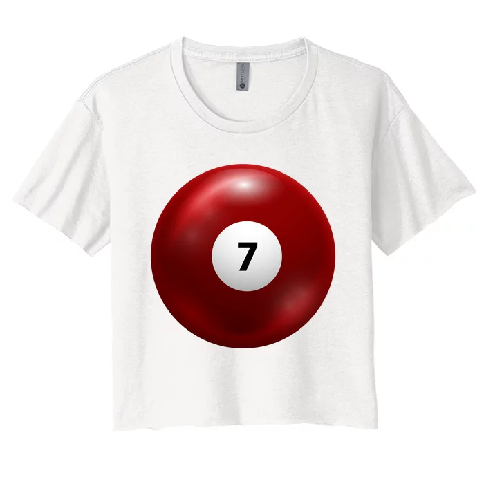 Funny Lucky 7 Ball Women's Crop Top Tee