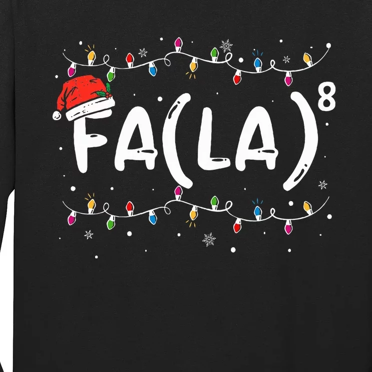 Fa La 8 Christmas Math Teacher Santa Hat Funny Xmas Pajamas Long Sleeve Shirt