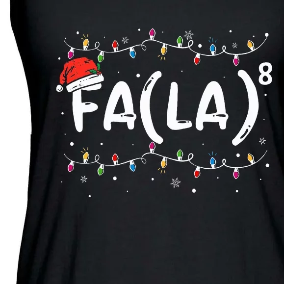 Fa La 8 Christmas Math Teacher Santa Hat Funny Xmas Pajamas Ladies Essential Flowy Tank