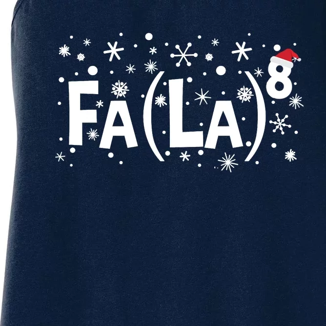 Fa La 8 Math Teacher Christmas Fa La La Funny Xmas Women's Racerback Tank