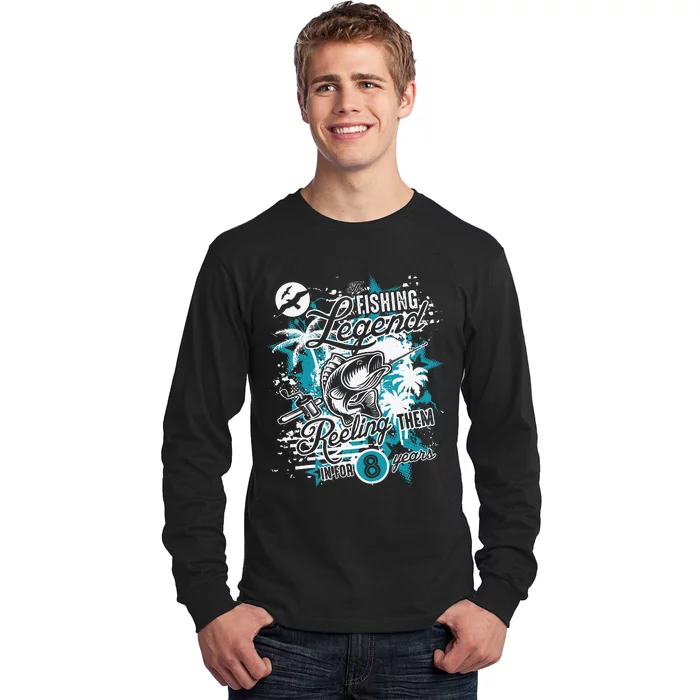 Fishing Legend 8th Birthday Fishing Long Sleeve Shirt