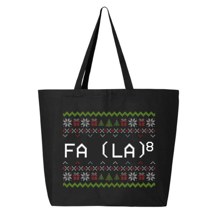 Fa La 8 Funny Christmas Santa Math Teacher Xmas 25L Jumbo Tote