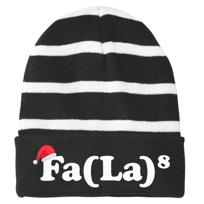 Fa La 8 funny christmas holiday 2024 Striped Beanie with Solid Band