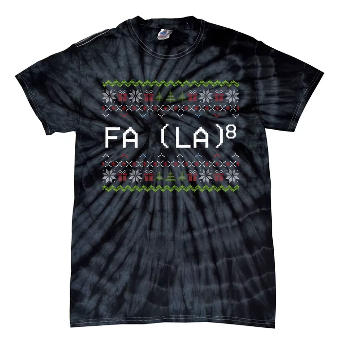 Fa La 8 Funny Christmas Santa Math Teacher Xmas Tie-Dye T-Shirt