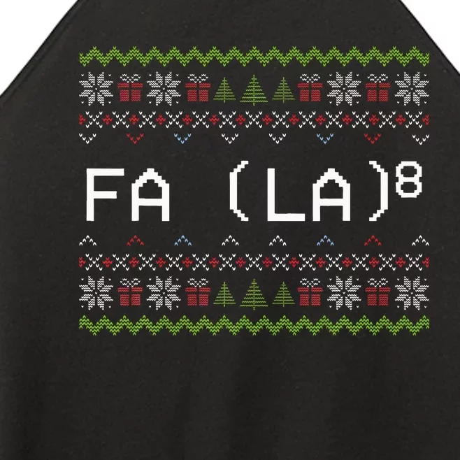 Fa La 8 Funny Christmas Santa Math Teacher Xmas Women’s Perfect Tri Rocker Tank