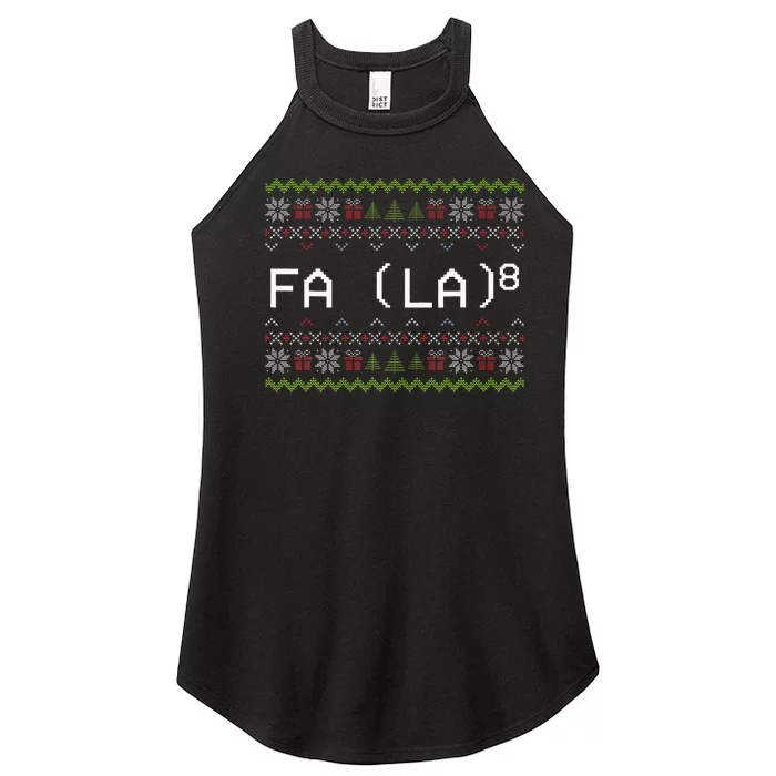 Fa La 8 Funny Christmas Santa Math Teacher Xmas Women’s Perfect Tri Rocker Tank