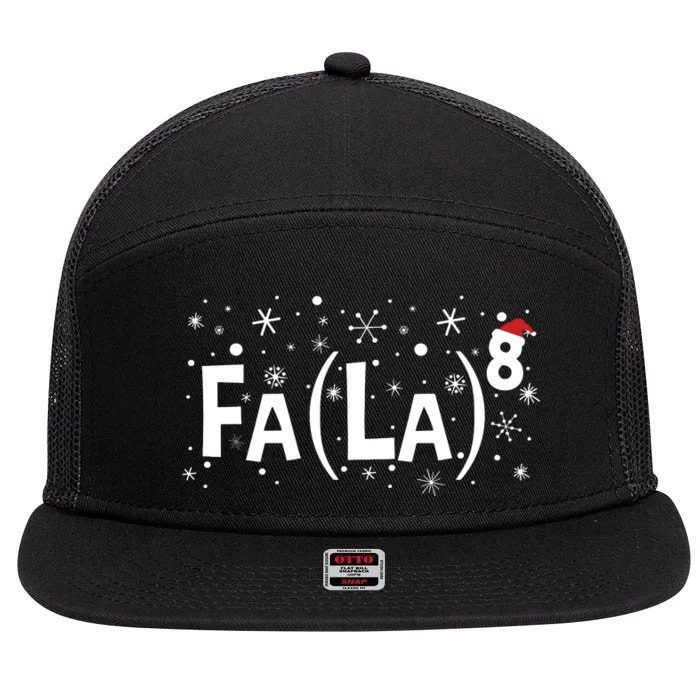 Fa La 8 Math Teacher Christmas Fa La La 7 Panel Mesh Trucker Snapback Hat