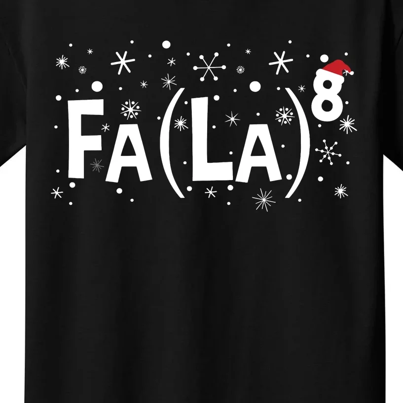 Fa La 8 Math Teacher Christmas Fa La La Kids T-Shirt