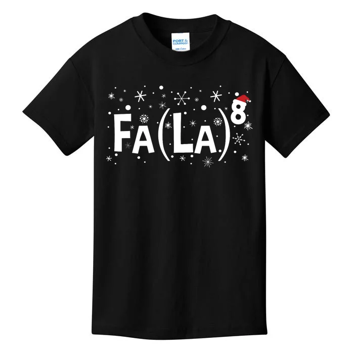 Fa La 8 Math Teacher Christmas Fa La La Kids T-Shirt