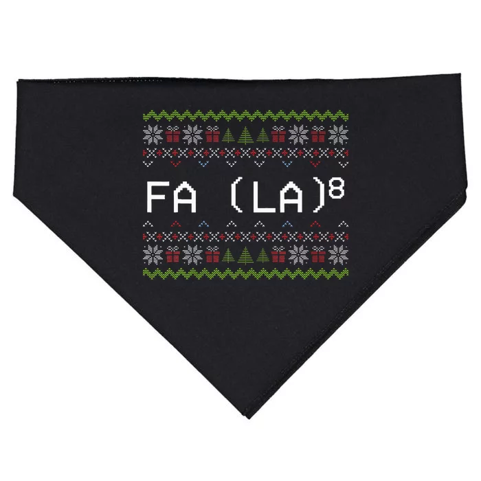 Fa La 8 Hilarious Santa Math Teacher Christmas Gift USA-Made Doggie Bandana