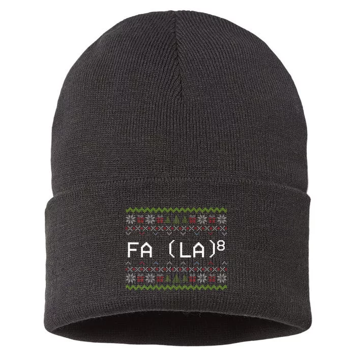 Fa La 8 Hilarious Santa Math Teacher Christmas Gift Sustainable Knit Beanie