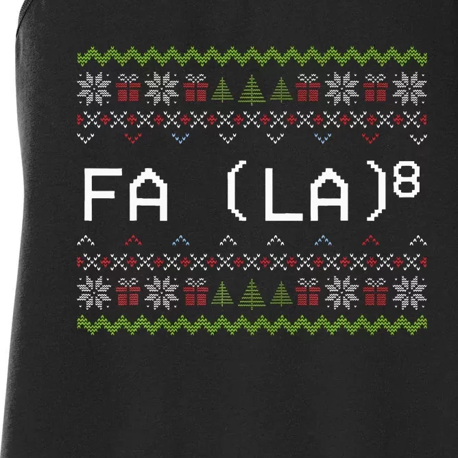 Fa La 8 Hilarious Santa Math Teacher Christmas Gift Women's Racerback Tank