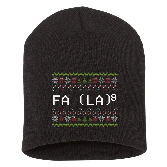 Fa La 8 Hilarious Santa Math Teacher Christmas Gift Short Acrylic Beanie