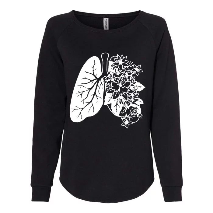 Floral Lungs Anatomical Lung Nurse Womens California Wash Sweatshirt